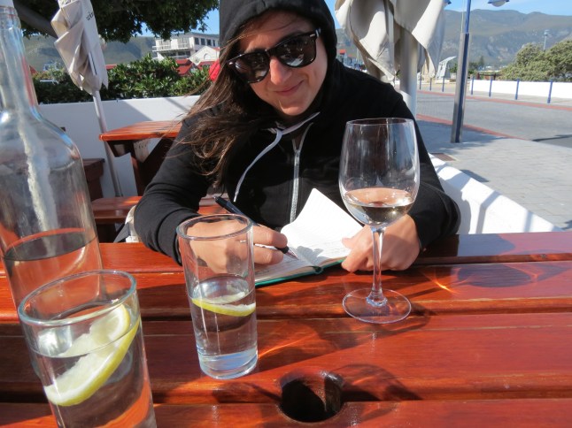 Taking notes during lunch at Burgundy (Courtesy of Jaime)