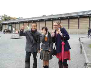 School children at Nijo Castle