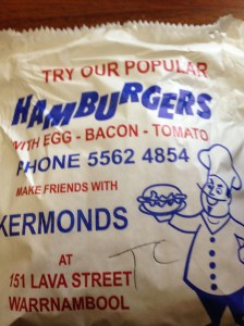 Kermond's Hamburgers Bag