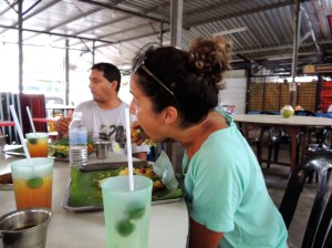 Eating with her hands