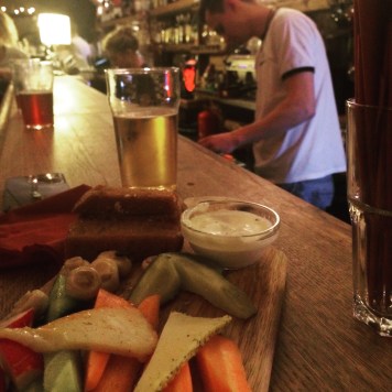 Platter and craft beer at Ala, Old Town, Riga