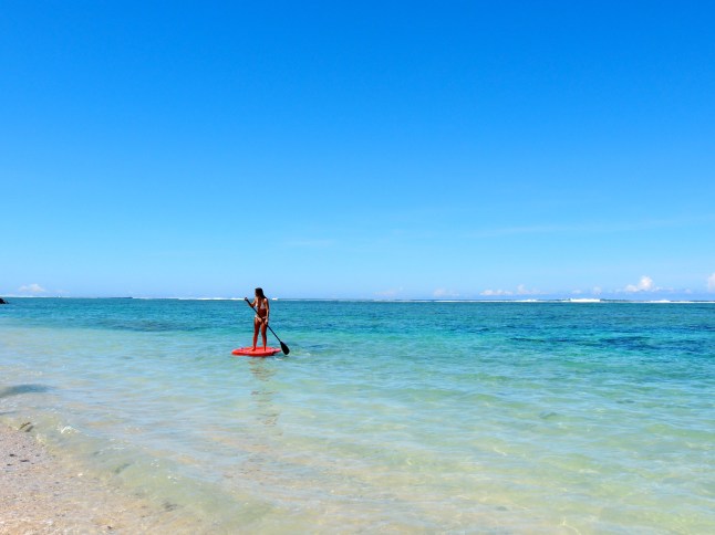 Stand up paddle boarding, Saletoga Sands, Samoa