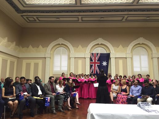 Prom dress; singing Waltzing Matliza