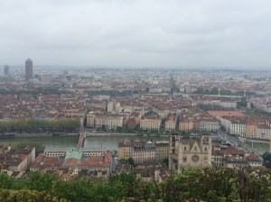View of Lyon city from Basilique Notre-Dame de Fourvière