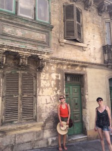 Sophie and Penny on the streets of Valetta