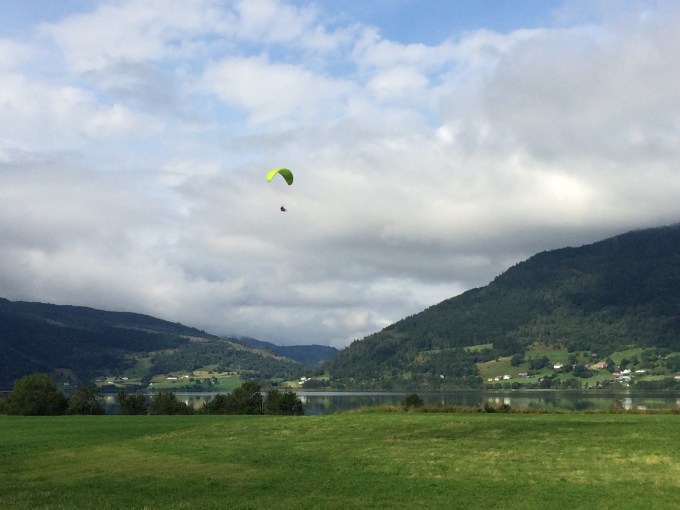 Paraglider coming in for landing