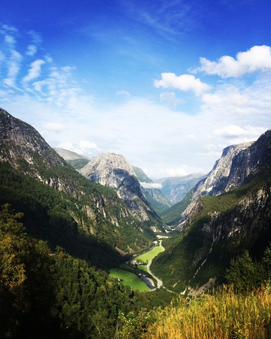 View of Nærøy Valley from the Stalheim Hotel