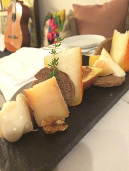 Traditional Portuguese Cheese Boards; Black Mission Figs, Walnuts, Wild Flowers Honey and Cinnamon Bread Toasts at Secret Garden Dinner Club