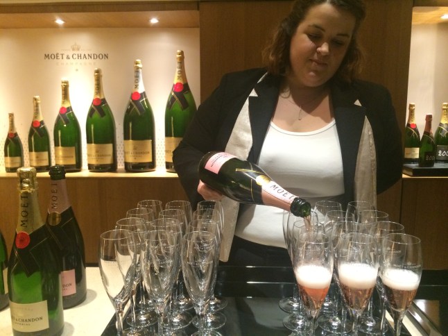 Pouring bubbles at Moet & Chandon