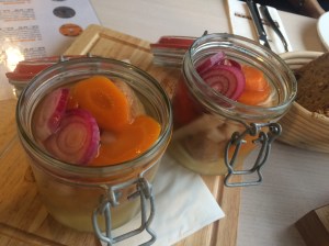 Pickled fish meatballs on Loď Pivovar