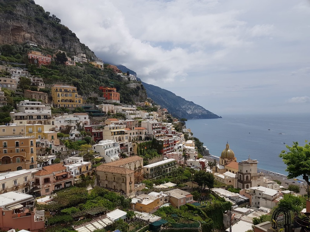 View looking down at Positano