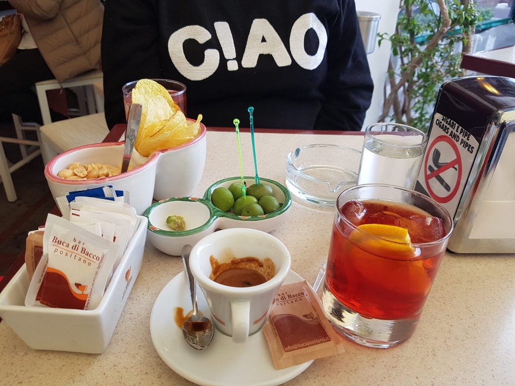 Negroni, olives and espresso